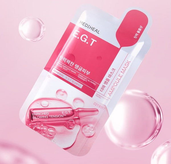 Mediheal Derma Ampoule Mask E.G.T 10 Sheets – Firming & Nourishing Ampoule Mask for Bouncy Skin