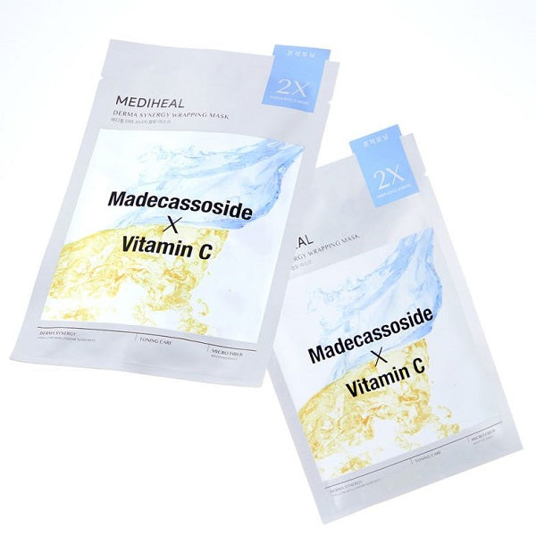 Mediheal Derma Synergy Wrapping Mask 10 Sheets – Spot Soothing & Brightening (Madecassoside × Vitamin C)