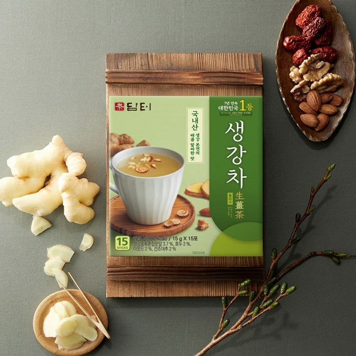Damtuh Korean Ginger Tea Sticks – 15 Sachets | Traditional Warming Drink for Wellness