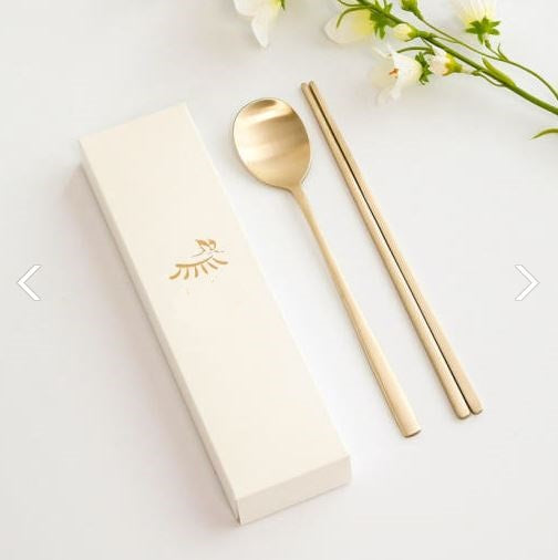 Korean Traditional Bangjja Organic Cutlery Set for 1 Person Not Organic Cutlery Set