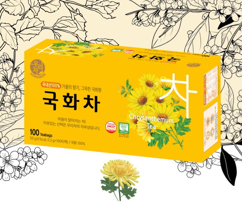 Chrysanthemum Tea 100 Tea Bags โ 100% Korean Gukhwa