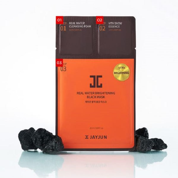 Jayjun Real Water Brightening Black Mask (10 Sheets) – Hydrating & Radiance-Boosting Mask