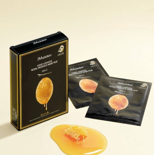 Msolution Honey Luminous Royal Propolis Mask (10 Sheets) – Intense Hydration & Glow Care with Propolis + Royal Jelly