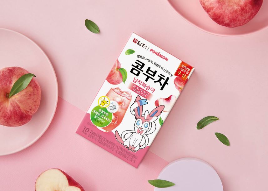 Pokémon Kombucha Flat Peach Flavor – 30 Tea Sticks