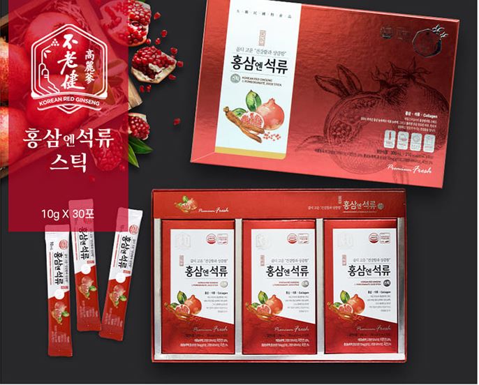 Red Ginseng & Pomegranate Collagen Sticks (10ml × 30 Sticks)