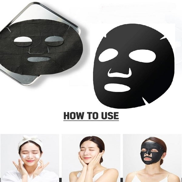Jayjun Real Water Brightening Black Mask (10 Sheets) – Hydrating & Radiance-Boosting Mask