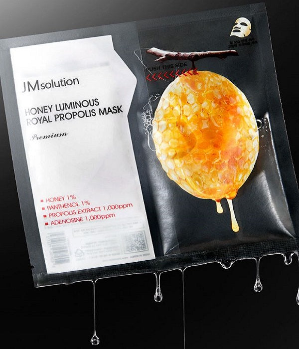 Msolution Honey Luminous Royal Propolis Mask (10 Sheets) – Intense Hydration & Glow Care with Propolis + Royal Jelly