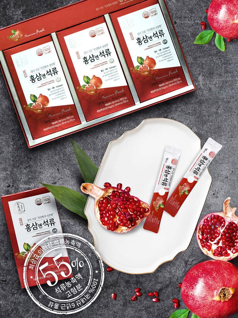 Red Ginseng & Pomegranate Collagen Sticks (10ml × 30 Sticks)