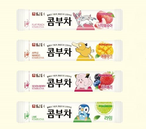 Pokémon Kombucha Flat Peach Flavor – 30 Tea Sticks