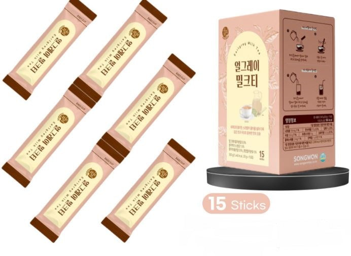 Earl Grey Milk Tea 15T – A Creamy Harmony of Sri Lankan Uva Tea and Korean Low-Fat Milk