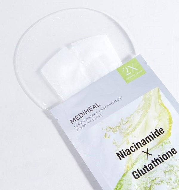 Mediheal Derma Synergy Wrapping Mask 10 Sheets – Spot Brightening Glow Care (Niacinamide × Glutathione)