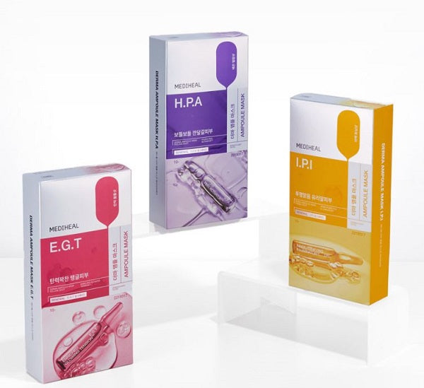 Mediheal Derma Ampoule Mask H.P.A 10 Sheets – Smooth & Radiant Skin with Exfoliation & Glow Care