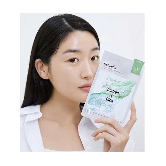 Mediheal Derma Synergy Wrapping Mask 10 Sheets – Calming Care for Troubled Skin (Tea Tree × Cica)