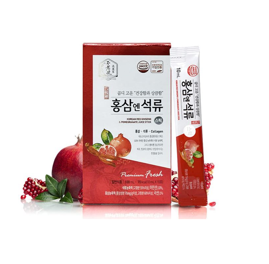 Red Ginseng & Pomegranate Collagen Sticks (10ml × 30 Sticks)