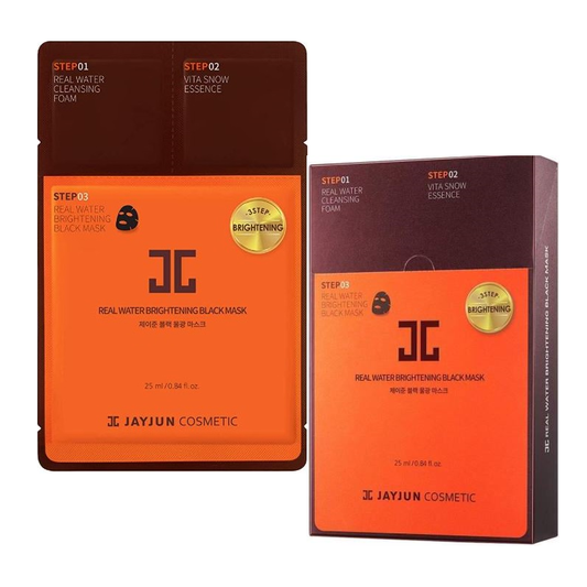 Jayjun Real Water Brightening Black Mask (10 Sheets) – Hydrating & Radiance-Boosting Mask
