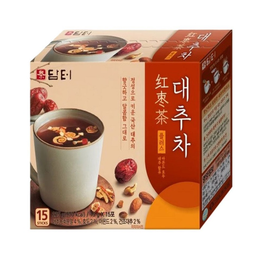 Damtuh Korean Jujube Tea Sticks – 15 Sachets | Sweet & Soothing Traditional Fruit Tea