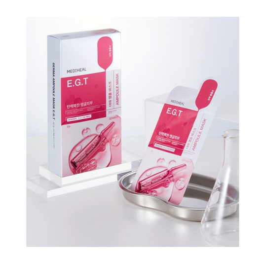 Mediheal Derma Ampoule Mask E.G.T 10 Sheets – Firming & Nourishing Ampoule Mask for Bouncy Skin