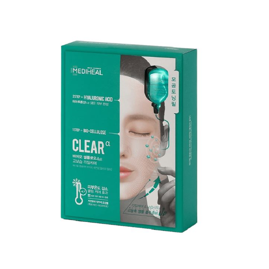 MEDIHEAL Capsule100 Bio Seconderm Clear Alpha Mask (10 Sheets) Soothing Pore Tightening Bio-Cellulose Sheet
