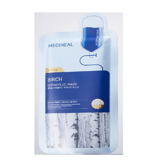 MEDIHEAL Derma Plus Birch Tree Mask Pack (10 Sheets) Calming & Moisture Care