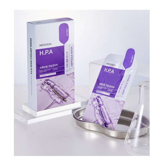Mediheal Derma Ampoule Mask H.P.A 10 Sheets – Smooth & Radiant Skin with Exfoliation & Glow Care