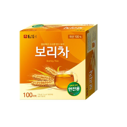 Damteo Barley Tea 100 Tea Bags 150g – Clean and Roasted Barley Flavor in Every Cup